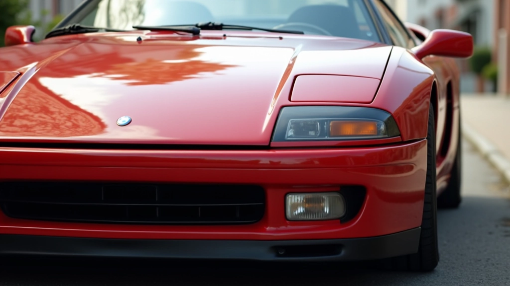 Priekinis 90-ųjų sportinio automobilio bamperas su aerodinaminėmis dalimis, dizaino detalės, gamyklos nuotrauka