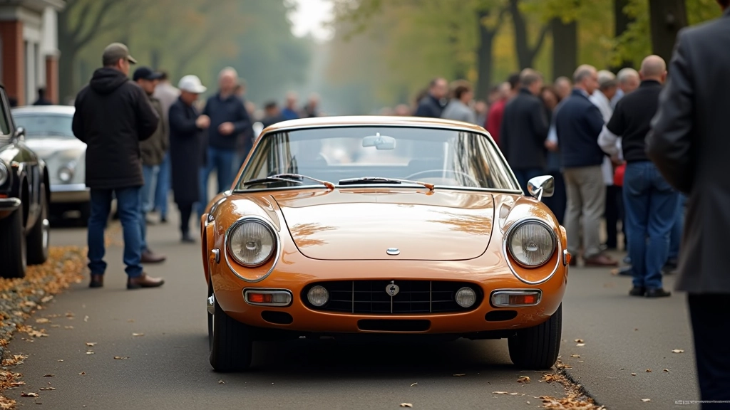 Automobilių aukcionas, žmonės peržiūri 90-ųjų sportinį automobilį, inspektavimas